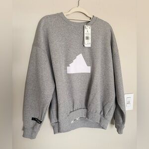 Adidas Gray Crewneck Sweater large new with tags